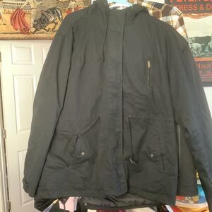 Ambiance Outerwear Black Jacket With Drawstring Waist Size xxl
